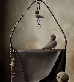 Kay Bojesen Nøglering - Fugl/Guld - Naturlæder/Eg