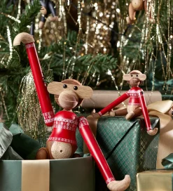 Kay Bojesen Træfigur - Abe - Julesweater 2024 - Lille - Teak/Lim