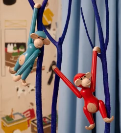 Kay Bojesen Træfigur - Abe - 9,5 cm - Vintage - Mini - Rød