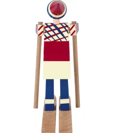 Kay Bojesen Træfigur - Skiløber Datti - Pige 15,5 cm - Blå/Multi