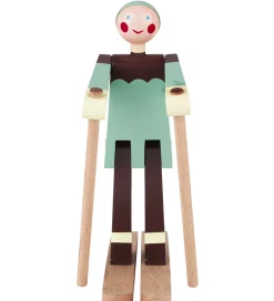 Kay Bojesen Træfigur - Skiløber Boje - Dreng 16 cm - Grøn