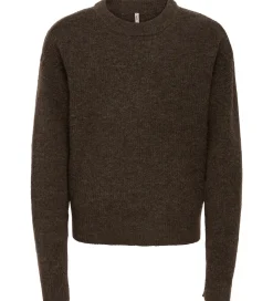 Kids Only Bluse - Strik - KogCamilla - Black Coffee/ Melange