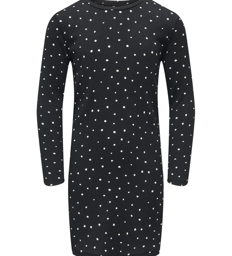 Kids Only Kjole - KogMelia - Black/Dots Cloud Dancer