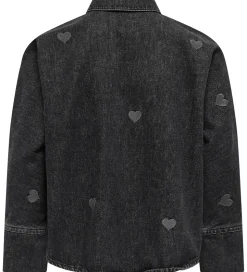 Kids Only Skjorte - KogGrace - Washed Black/ Heart Embroide