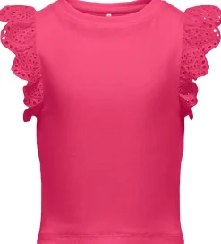 Kids Only Top - Rib - KogDrea - Fuchsia Purple m. Broderi Anglai