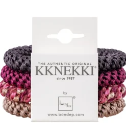 Kknekki Hårelastikker - 4-pak - Brun/Beige/Red