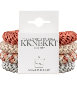 Kknekki Hårelastikker - 4-pak - Grey/Red/Beige