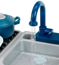 Klein Minikøkken - M/Vask - 42x26x26 cm - Blå/Guld