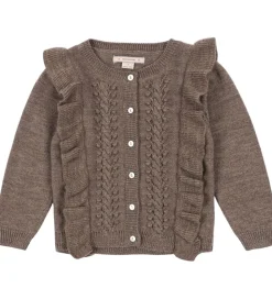 Konges Sløjd Cardigan - Uld - Strik - Fiol Frill - Brunmeleret