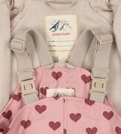 Konges Sløjd Regntøj m. Seler/Fleece - PU - Palme - Amour Pink