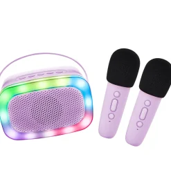 Lalarma Højtaler m. 2 Mikrofoner - Trådløs - Karaoke - Purple