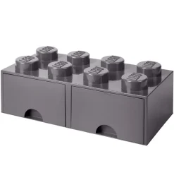 LEGO® Storage Opbevaringsskuffe - 8 Knopper - 50x25x18 - Mørkegr
