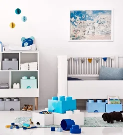 LEGO® Storage Opbevaringsskuffe - 4 Knopper - 25x25x18 - Aquablå