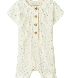 Lil' Atelier Sommerdragt - Rib - NbfHulla - Coconut Milk m. Blom