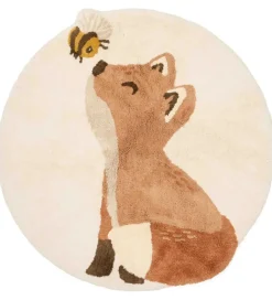 Little Dutch Gulvtæppe - 110x110 cm - Beige m. Ræv/Bi