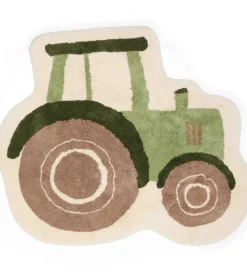 Little Dutch Gulvtæppe - 100x110 cm - Olive m. Traktor