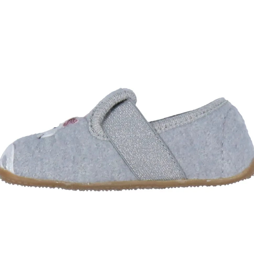 Living Kitzbühel Hjemmesko - Uld - Hellgrau m. Enhjørning