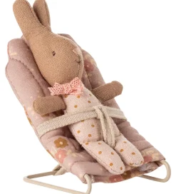 Maileg Miniature Skråstol - My - Rosa m. Blomster