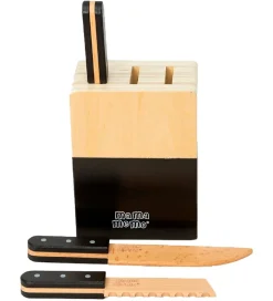 MaMaMeMo Knivblok m. 3 Knive - Træ