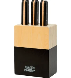 MaMaMeMo Knivblok m. 3 Knive - Træ