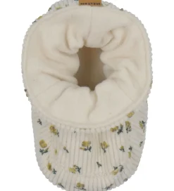 Melton Fløjlssko - Noos - Floral - Ecru