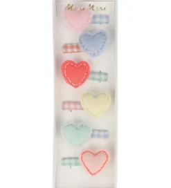Meri Meri Hårspænder - 6-pak - Filt - 3,5 cm - Hjerter