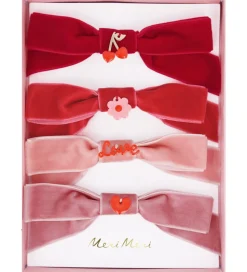 Meri Meri Hårspænder - 4-pak - Velour - Sløjfer - 11,5 cm - Clip