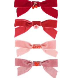 Meri Meri Hårspænder - 4-pak - Velour - Sløjfer - 11,5 cm - Clip