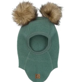 Mikk-Line Elefanthue - Uld - 1-lags - Balsam Green m. Kvaste