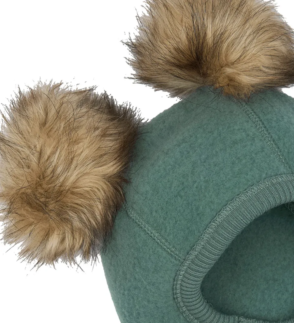 Mikk-Line Elefanthue - Uld - 1-lags - Balsam Green m. Kvaste