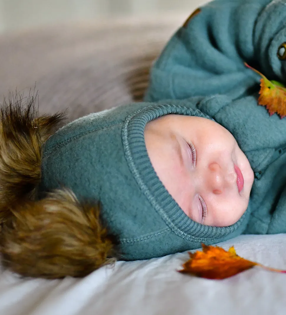 Mikk-Line Elefanthue - Uld - 1-lags - Balsam Green m. Kvaste