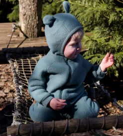 Mikk-Line Elefanthue - Uld - 1-lags - Balsam Green m. Ører