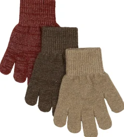 Mikk-Line Handsker - Uld/Polyamid - 3-pak - Apple Butter-Chocola