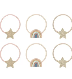 Mimi & Lula Hårelastikker - 6-pak - Rainbow & Star Celeste