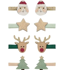 Mimi & Lula Hårklips - 8-pak - Mini Santa Christmas