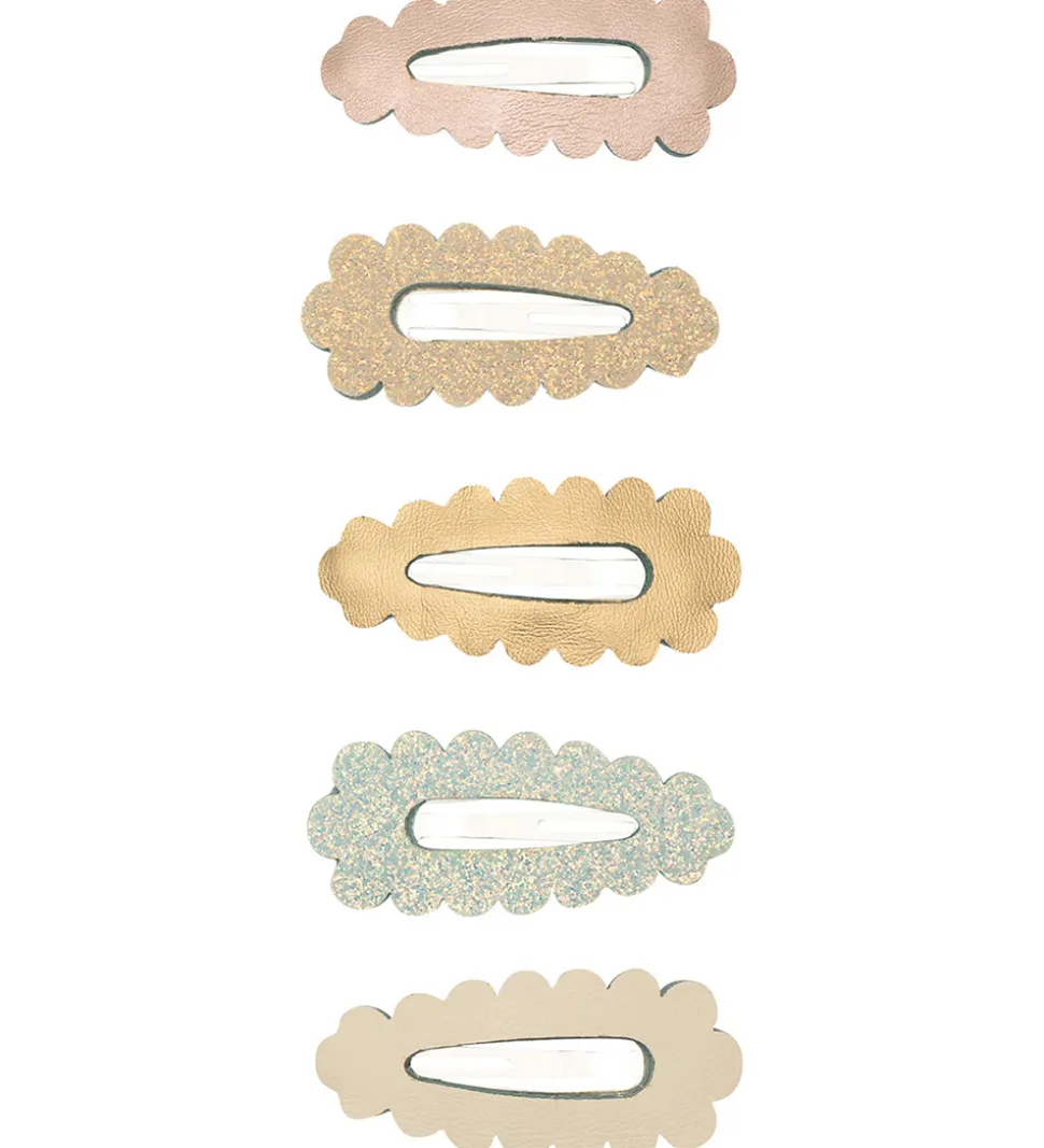 Mimi & Lula Hårspænder - 5-pak - 4 cm - Mini Metallic Scallop