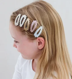 Mimi & Lula Hårspænder - 5-pak - 4 cm - Mini Metallic Scallop