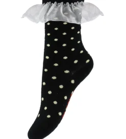 Mini Rodini Strømper - Polka Dot Frill - Sort