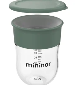 Mininor Træningskop m. Låg - Training - 220 ml - Pilegrøn