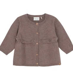 Minymo Cardigan - Strik - Dark Brown Melange