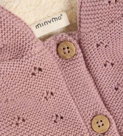 Minymo Cardigan m. Teddy - Woodrose
