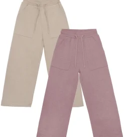 Minymo Sweatpants - 2-pak - Elderberry/Rainy Day