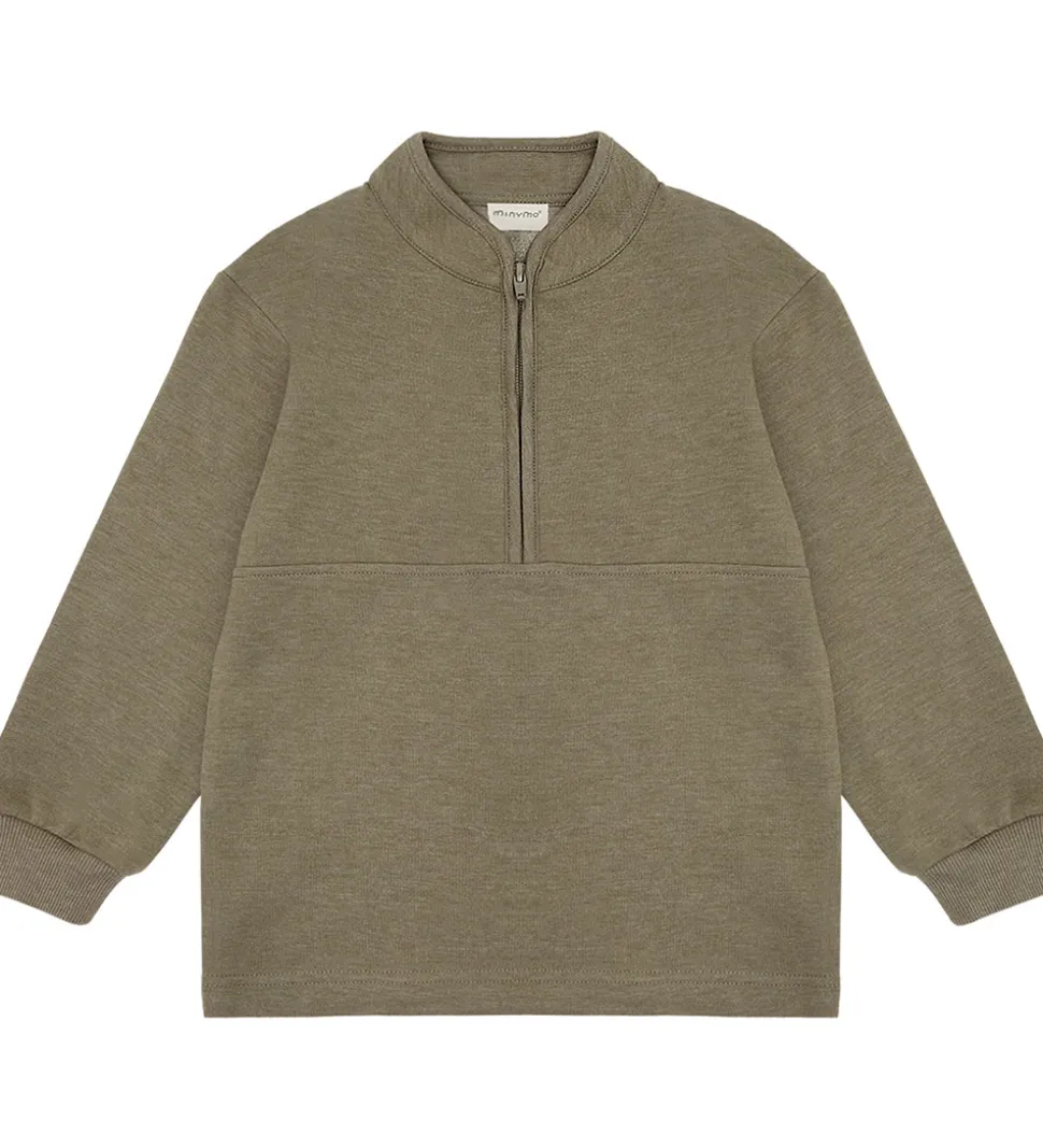 Minymo Sweatshirt m. Lynlås - 2-pak - Vetiver