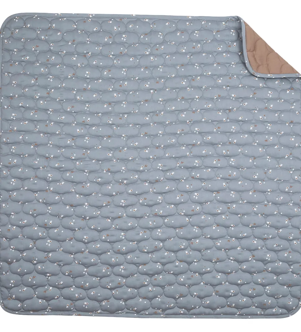 Müsli Tæppe - Quiltet - 90x90 cm - Stars - Jasmin Blue/Balsam Cr