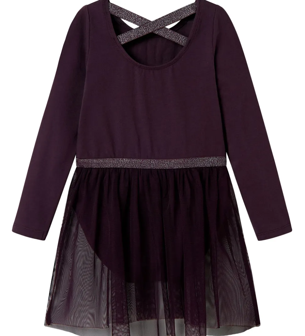 Name It Gymnastikdragt - NmfJustine - Plum Perfect m. Katte