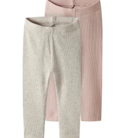 Name It Leggings - 2-pak - NbnKab - Peyote Melange/Sepia Rose