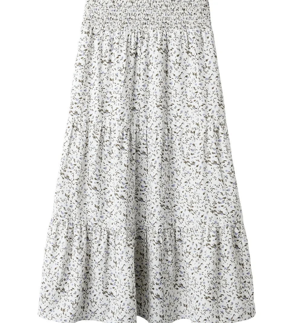 Name It Nederdel - NkfJolly - Maxi Skirt - Star White m. Blomste