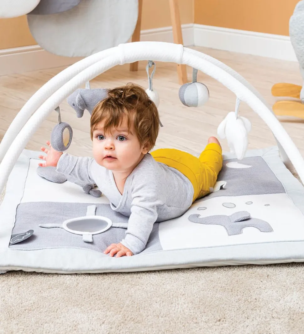 Nattou Aktivitetstæppe Tembo - 75x60 cm - Grå/Hvid