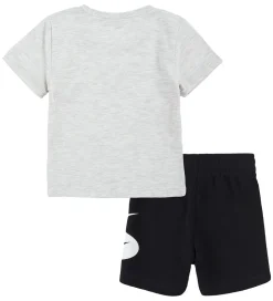 Nike Shortssæt - T-shirt/Shorts - Swoosh - Sort/Grå