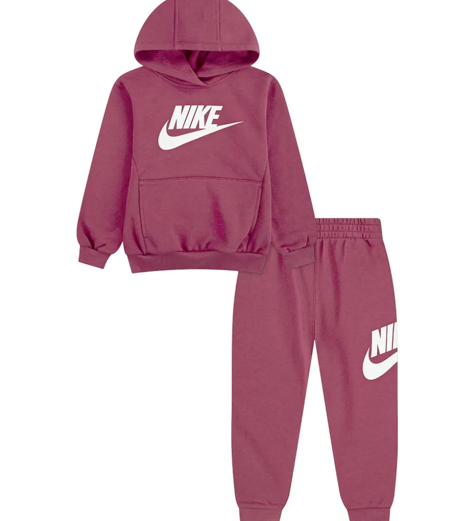 Nike Sweatsæt - Club - Sweet Beet